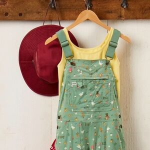 Duluth Heirloom Gardening Bib Overalls Women’s L Garden Geese 35” Inseam
